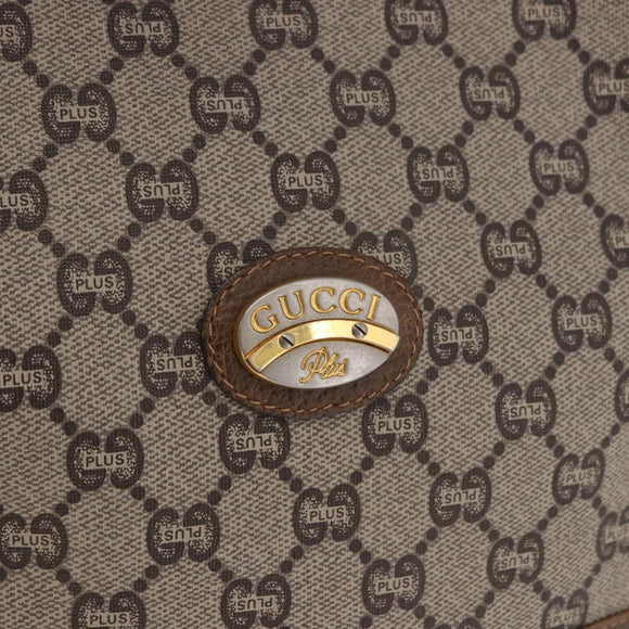 GUCCI GG Supreme Shoulder Bag PVC Beige Gold Auth 193506