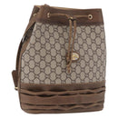 GUCCI GG Supreme Shoulder Bag PVC Beige Gold Auth 193506-1
