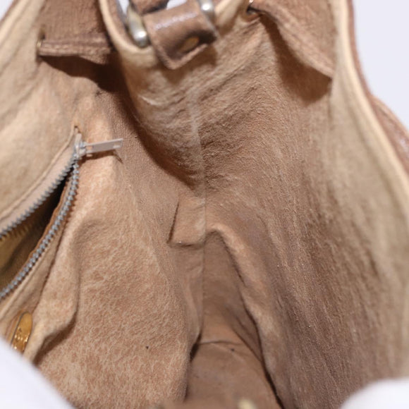 GUCCI GG Supreme Shoulder Bag PVC Beige Gold Auth 193506
