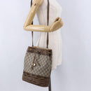 GUCCI GG Supreme Shoulder Bag PVC Beige Gold Auth 193506-25
