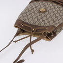 GUCCI GG Supreme Shoulder Bag PVC Beige Gold Auth 193506-7