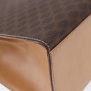 CELINE Macadam Canvas Hand Bag PVC Leather Brown Gold Auth 193508A-17