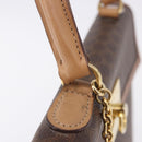 CELINE Macadam Canvas Hand Bag PVC Leather Brown Gold Auth 193508A-8