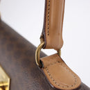 CELINE Macadam Canvas Hand Bag PVC Leather Brown Gold Auth 193508A-9