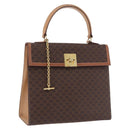 CELINE Macadam Canvas Hand Bag PVC Leather Brown Gold Auth 193508A-1