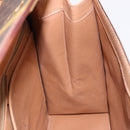 CELINE Macadam Canvas Hand Bag PVC Leather Brown Gold Auth 193508A-22