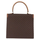 CELINE Macadam Canvas Hand Bag PVC Leather Brown Gold Auth 193508A-3