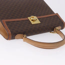 CELINE Macadam Canvas Hand Bag PVC Leather Brown Gold Auth 193508A-6