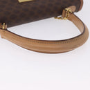 CELINE Macadam Canvas Hand Bag PVC Leather Brown Gold Auth 193508A-7