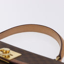 CELINE Macadam Canvas Hand Bag PVC Leather Brown Gold Auth 193508A-14