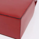 CELINE Hand Bag Leather Red Gold Auth 193510A-11