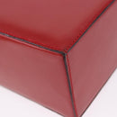 CELINE Hand Bag Leather Red Gold Auth 193510A-12