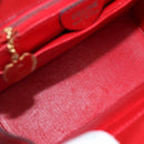 CELINE Hand Bag Leather Red Gold Auth 193510A-16