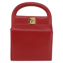 CELINE Hand Bag Leather Red Gold Auth 193510A-2