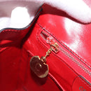 CELINE Hand Bag Leather Red Gold Auth 193510A-20