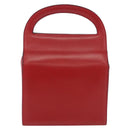 CELINE Hand Bag Leather Red Gold Auth 193510A-3