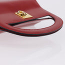 CELINE Hand Bag Leather Red Gold Auth 193510A-7