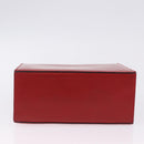 CELINE Hand Bag Leather Red Gold Auth 193510A-9