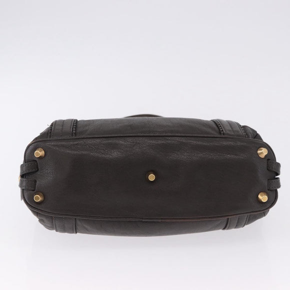 Chloe Irene Shoulder Bag Leather Brown Gold Auth 193511A