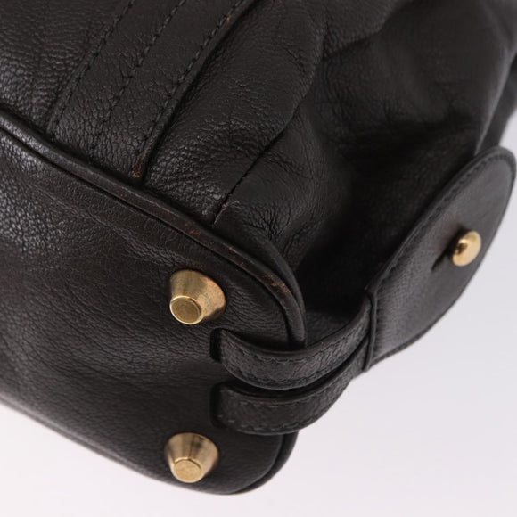 Chloe Irene Shoulder Bag Leather Brown Gold Auth 193511A