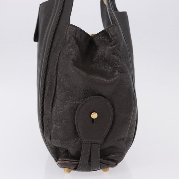 Chloe Irene Shoulder Bag Leather Brown Gold Auth 193511A