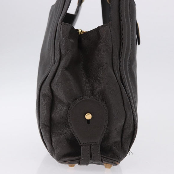 Chloe Irene Shoulder Bag Leather Brown Gold Auth 193511A