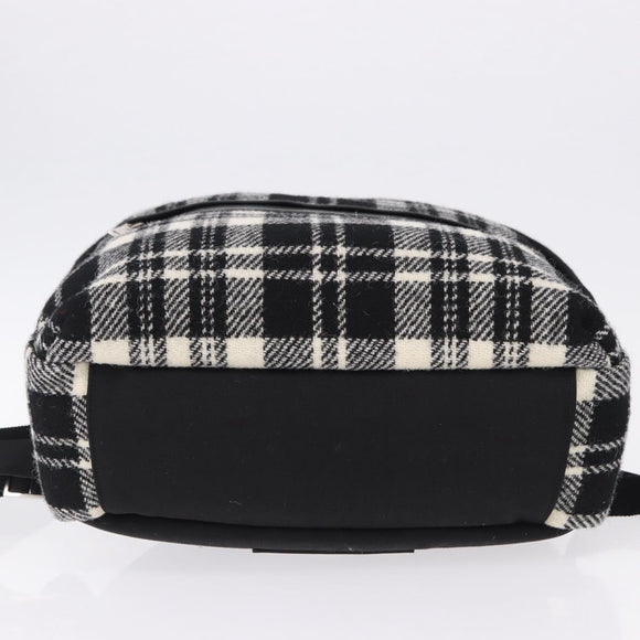SAINT LAURENT Backpack Wool Black Silver Auth 193512V