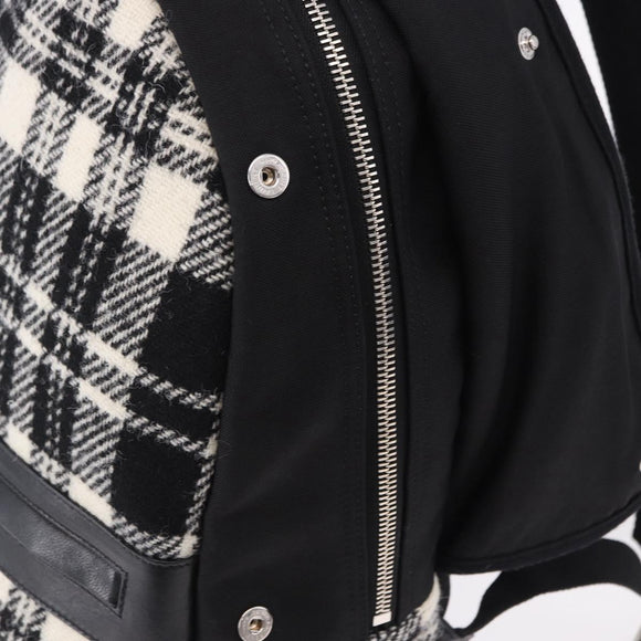 SAINT LAURENT Backpack Wool Black Silver Auth 193512V
