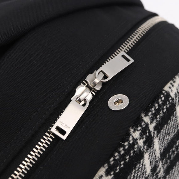 SAINT LAURENT Backpack Wool Black Silver Auth 193512V
