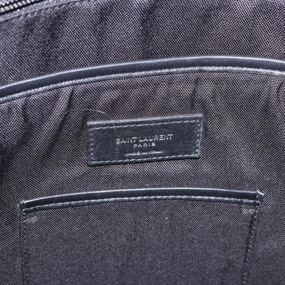 SAINT LAURENT Backpack Wool Black Silver Auth 193512V