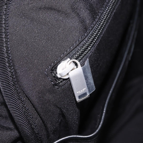 SAINT LAURENT Backpack Wool Black Silver Auth 193512V