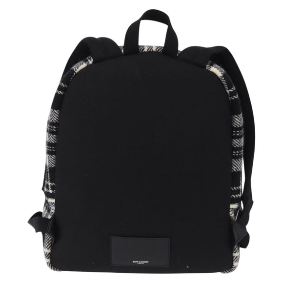 SAINT LAURENT Backpack Wool Black Silver Auth 193512V