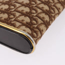 Christian Dior Trotter Canvas Shoulder Bag Beige Gold Auth 193513-9