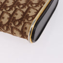 Christian Dior Trotter Canvas Shoulder Bag Beige Gold Auth 193513-14