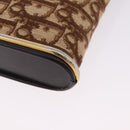 Christian Dior Trotter Canvas Shoulder Bag Beige Gold Auth 193513-15