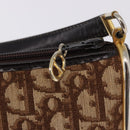 Christian Dior Trotter Canvas Shoulder Bag Beige Gold Auth 193513-10