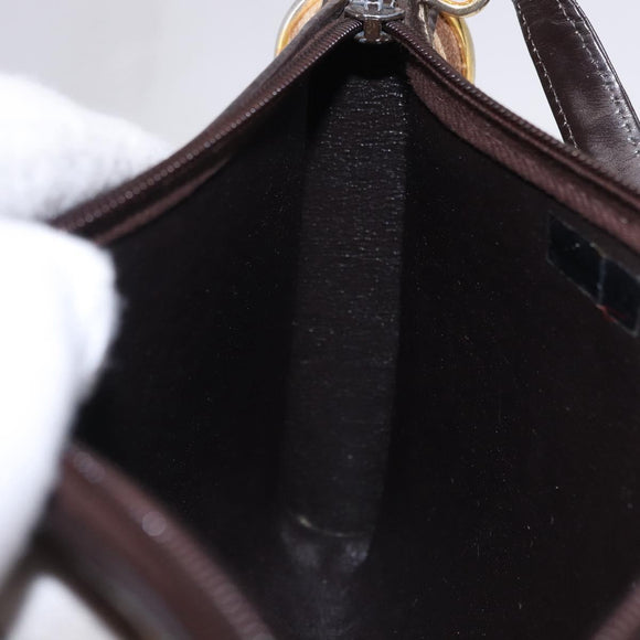 Christian Dior Trotter Canvas Shoulder Bag Beige Gold Auth 193513