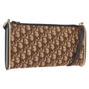 Christian Dior Trotter Canvas Shoulder Bag Beige Gold Auth 193513-1