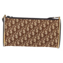Christian Dior Trotter Canvas Shoulder Bag Beige Gold Auth 193513-13