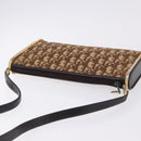 Christian Dior Trotter Canvas Shoulder Bag Beige Gold Auth 193513-6