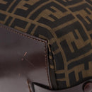FENDI Zucca Canvas Hand Bag Black Brown Auth 193515-9