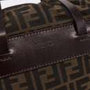 FENDI Zucca Canvas Hand Bag Black Brown Auth 193515-17