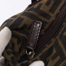 FENDI Zucca Canvas Hand Bag Black Brown Auth 193515-10