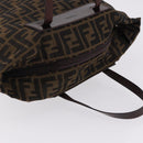 FENDI Zucca Canvas Hand Bag Black Brown Auth 193515-6