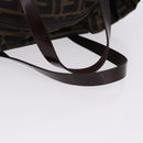 FENDI Zucca Canvas Hand Bag Black Brown Auth 193515-7