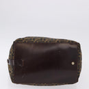 FENDI Zucca Canvas Hand Bag Black Brown Auth 193515-5