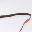CELINE Macadam Canvas Shoulder Bag PVC Leather Brown Gold Auth 193516-14