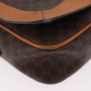 CELINE Macadam Canvas Shoulder Bag PVC Leather Brown Gold Auth 193516-15
