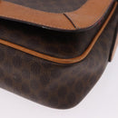 CELINE Macadam Canvas Shoulder Bag PVC Leather Brown Gold Auth 193516-16