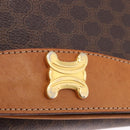 CELINE Macadam Canvas Shoulder Bag PVC Leather Brown Gold Auth 193516-19